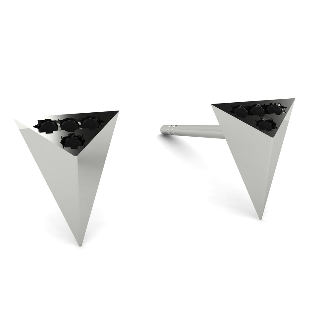 Triangle Black Diamond Earrings - Livia No. 9