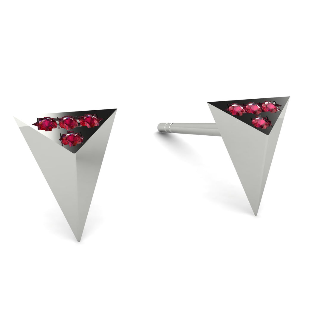Triangle Ruby Earrings - Livia No. 12