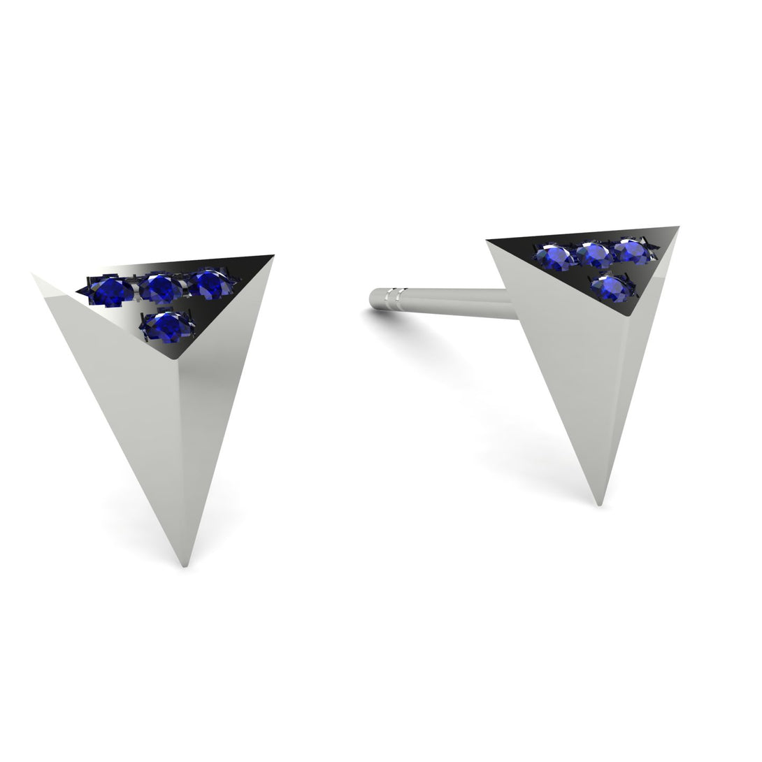 Triangle Sapphire Earrings - Livia No. 15