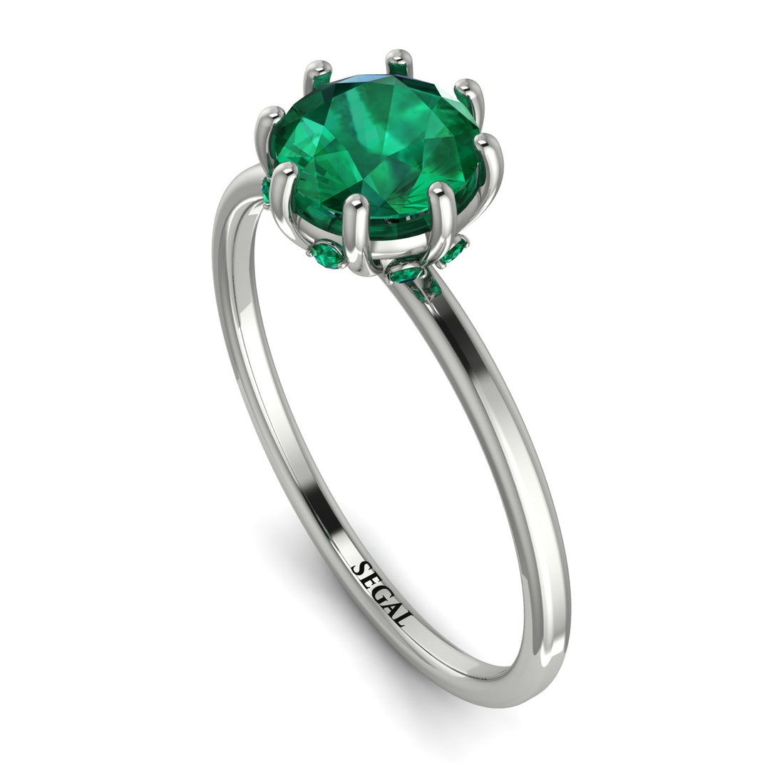 Classic Emerald Ring With Hidden Stones - Elliana No. 6