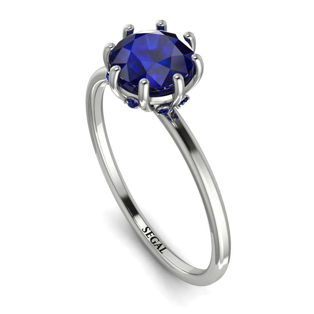 Classic Sapphire Ring With Hidden Stones - Elliana No. 15