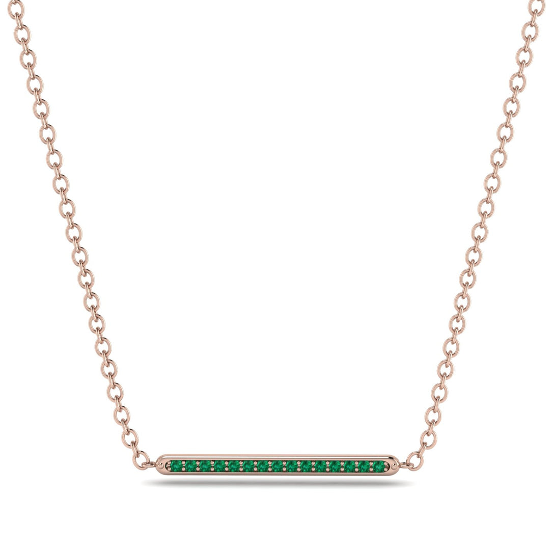 Channel Micro Pave Emerald Necklace - Nyla No. 5