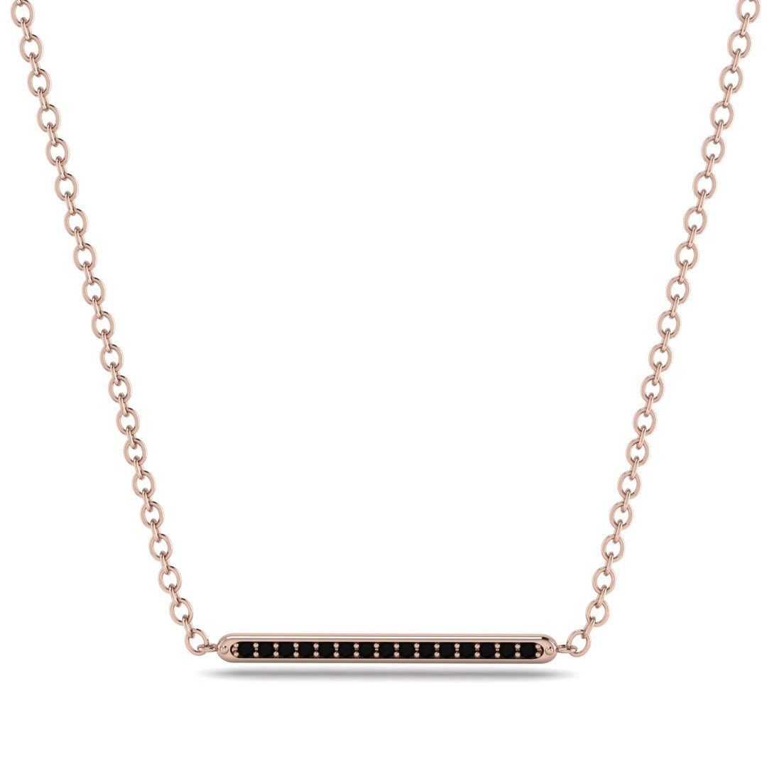 Channel Micro Pave Black Diamond Necklace - Nyla No. 8