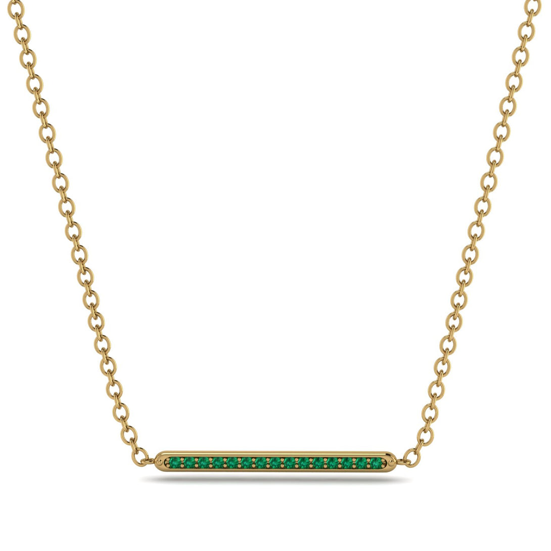 Channel Micro Pave Emerald Necklace - Nyla No. 4
