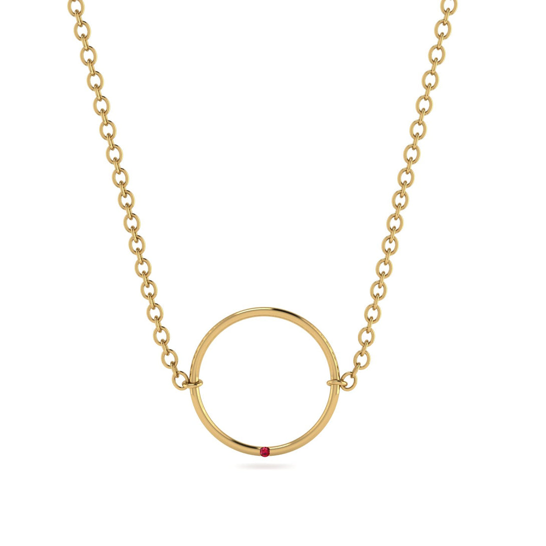 Geometric Ruby Pendant Golden Diamond - Emberly No. 10