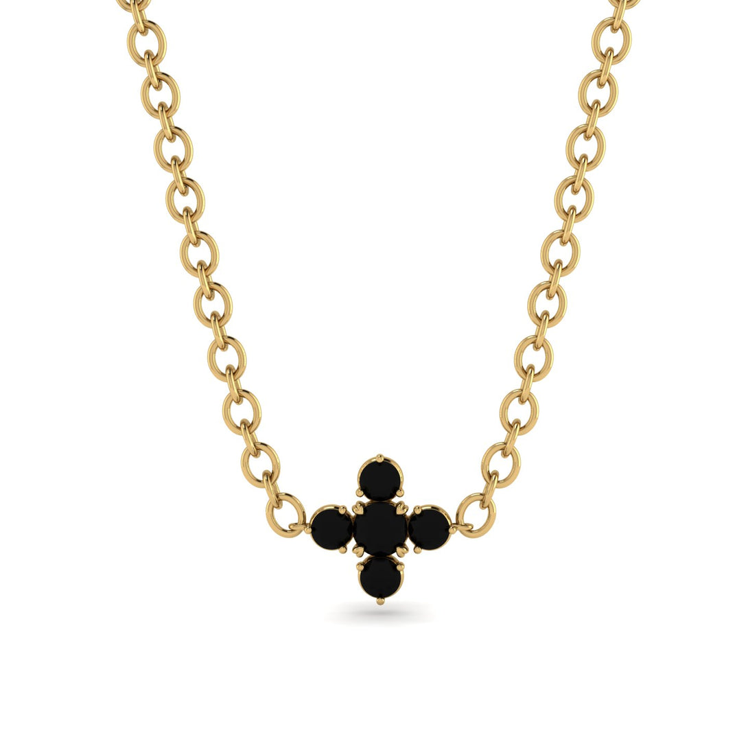 Compass Black Diamond Necklace - Maren No. 37