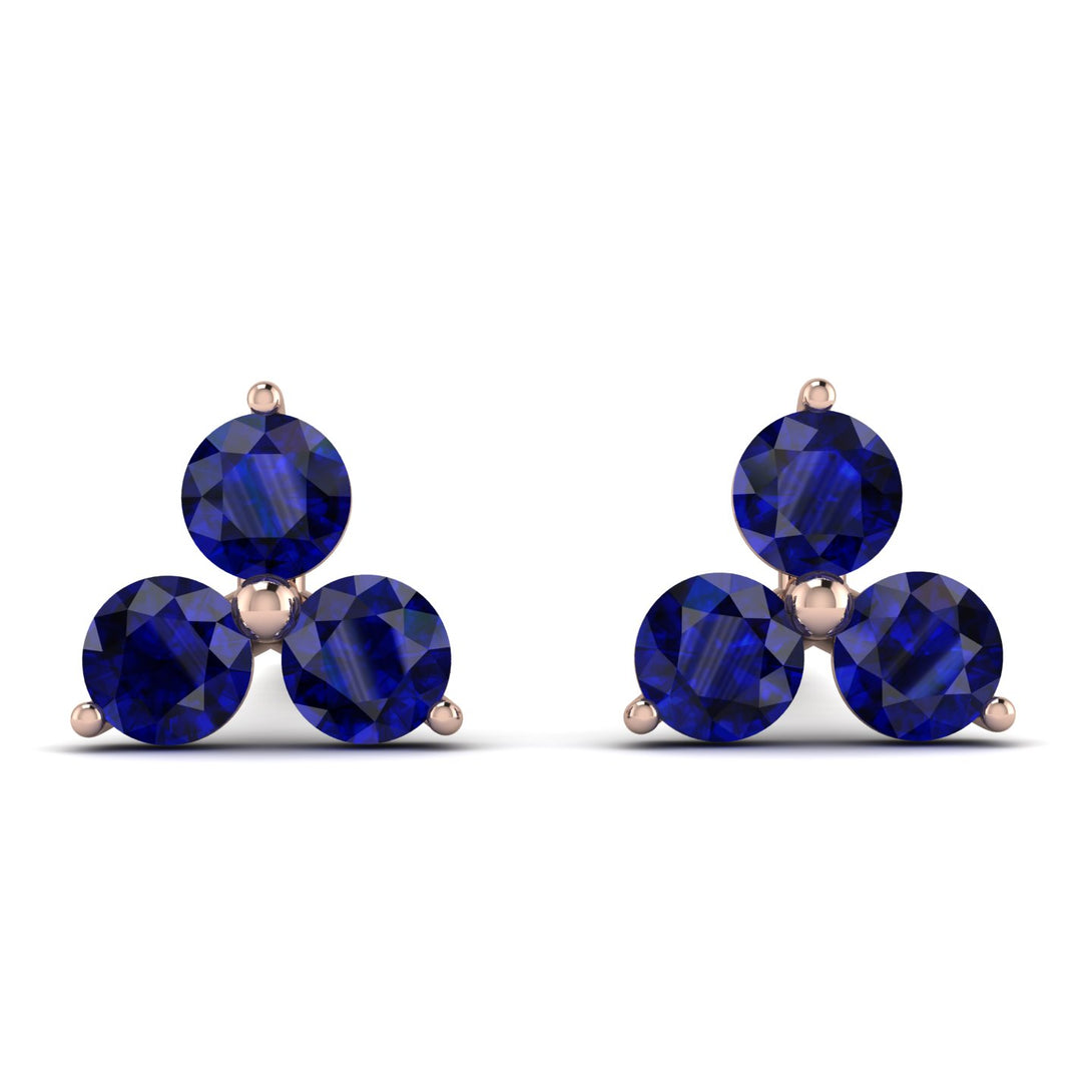 Minimalist Sapphire Stud Earrings - Jillian No. 14