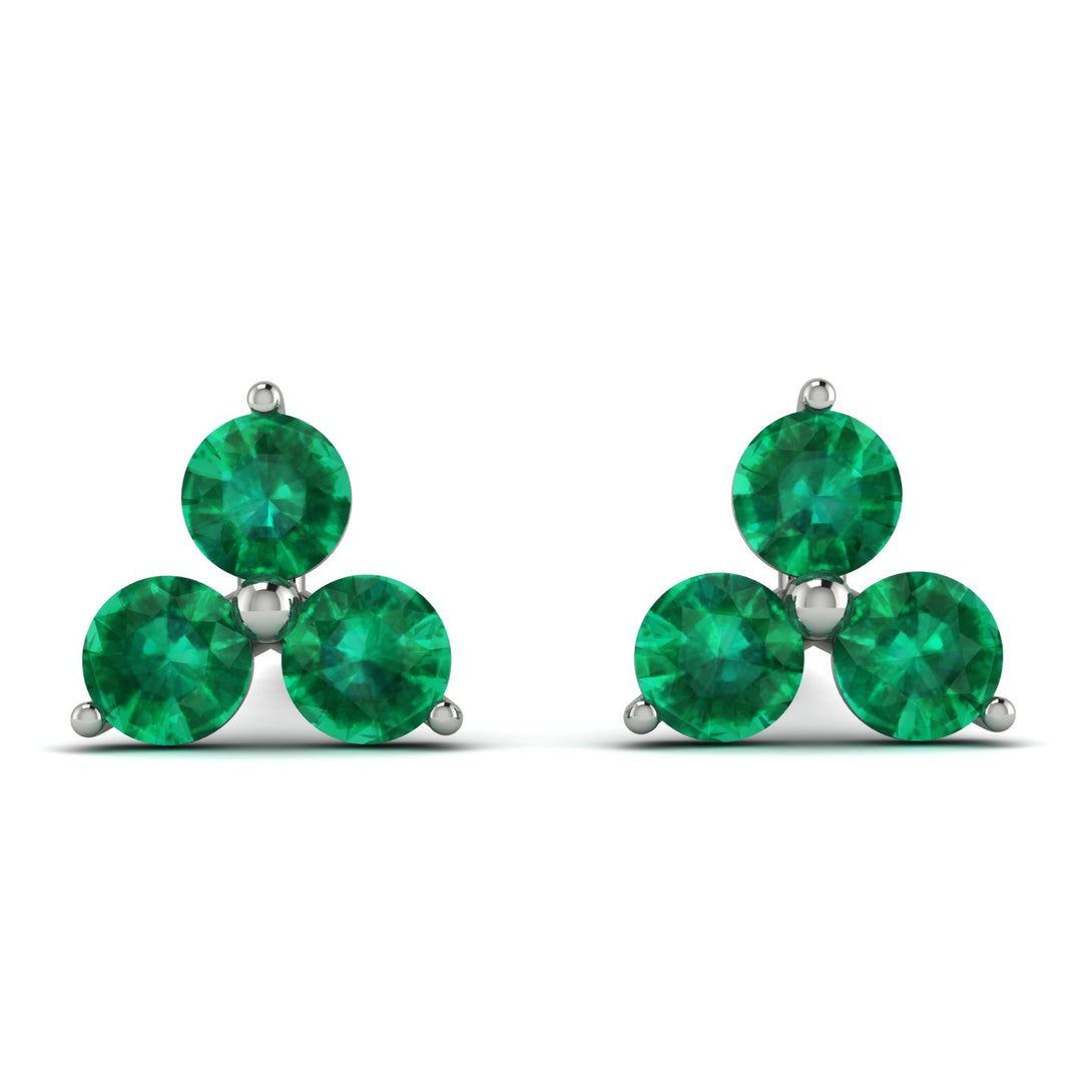 Minimalist Emerald Stud Earrings - Jillian No. 6