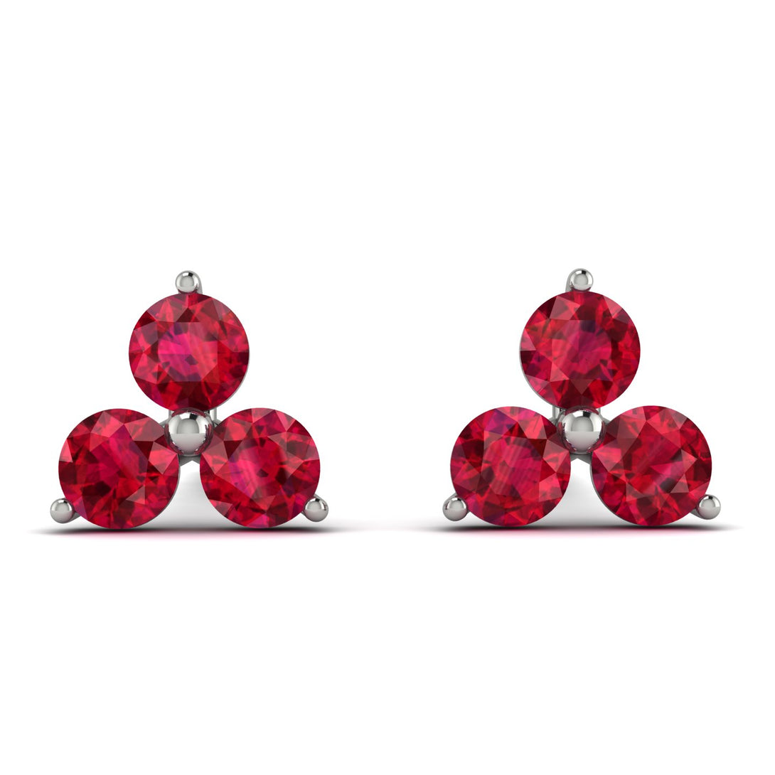 Minimalist Ruby Stud Earrings - Jillian No. 12