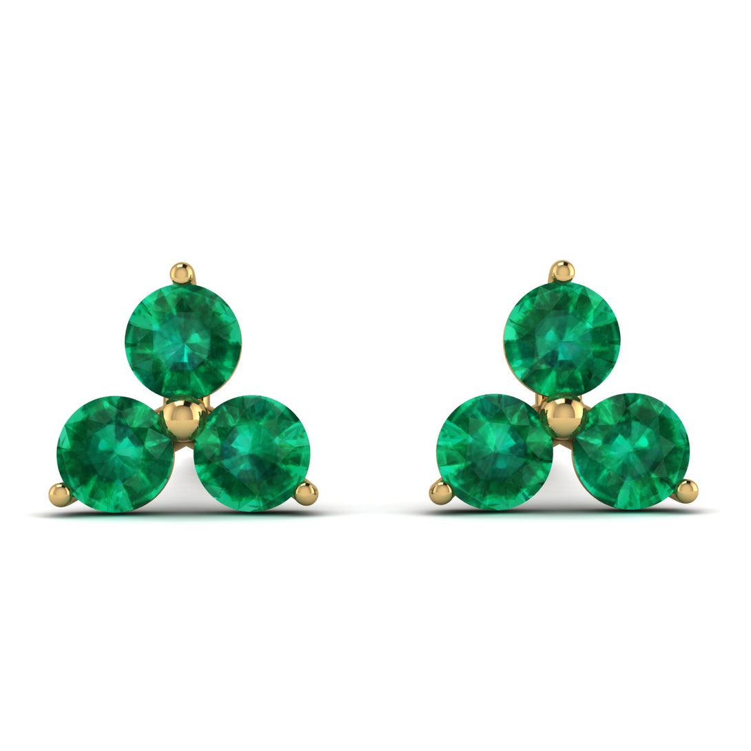Minimalist Emerald Stud Earrings - Jillian No. 4