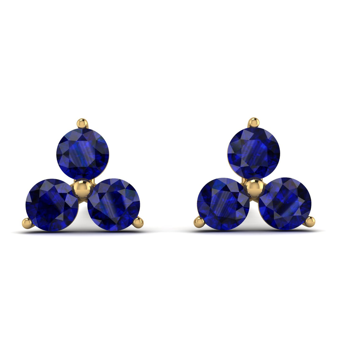 Minimalist Sapphire Stud Earrings - Jillian No. 13