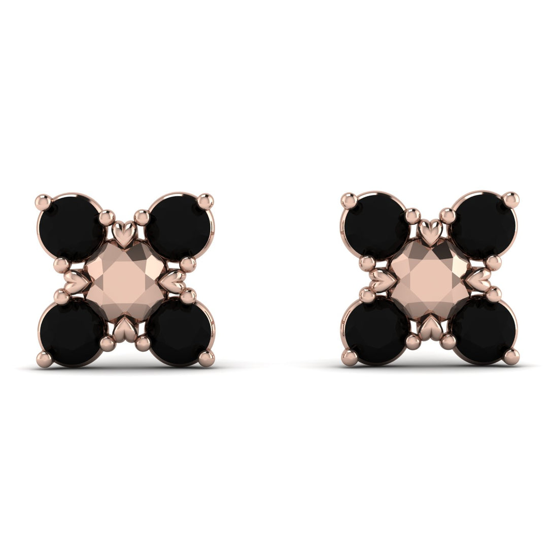 Geometric Black Diamond Earrings Golden Diamond - Jayda No. 8