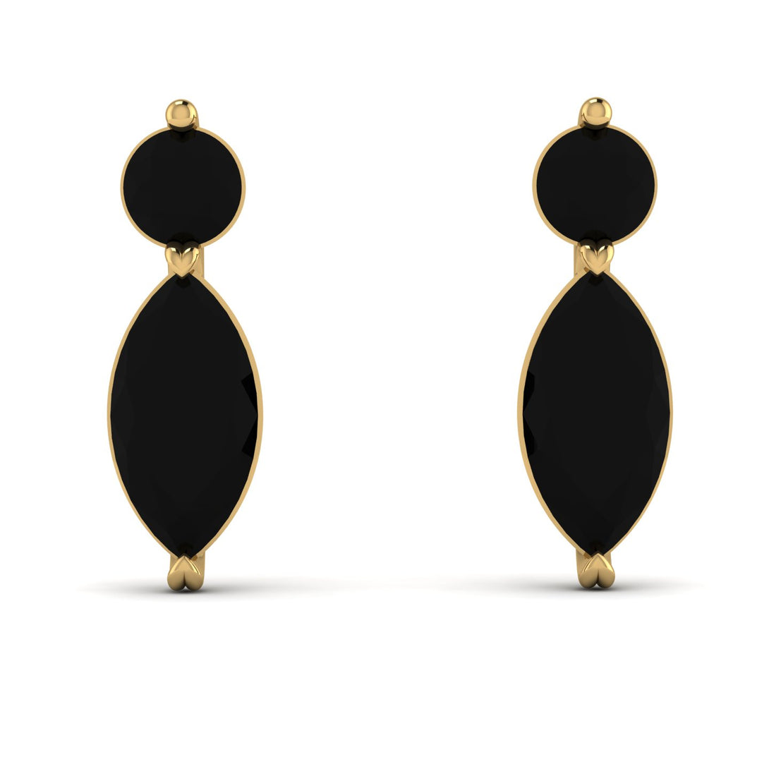Hanging Marquise Black Diamond Earrings - Lacey No. 7