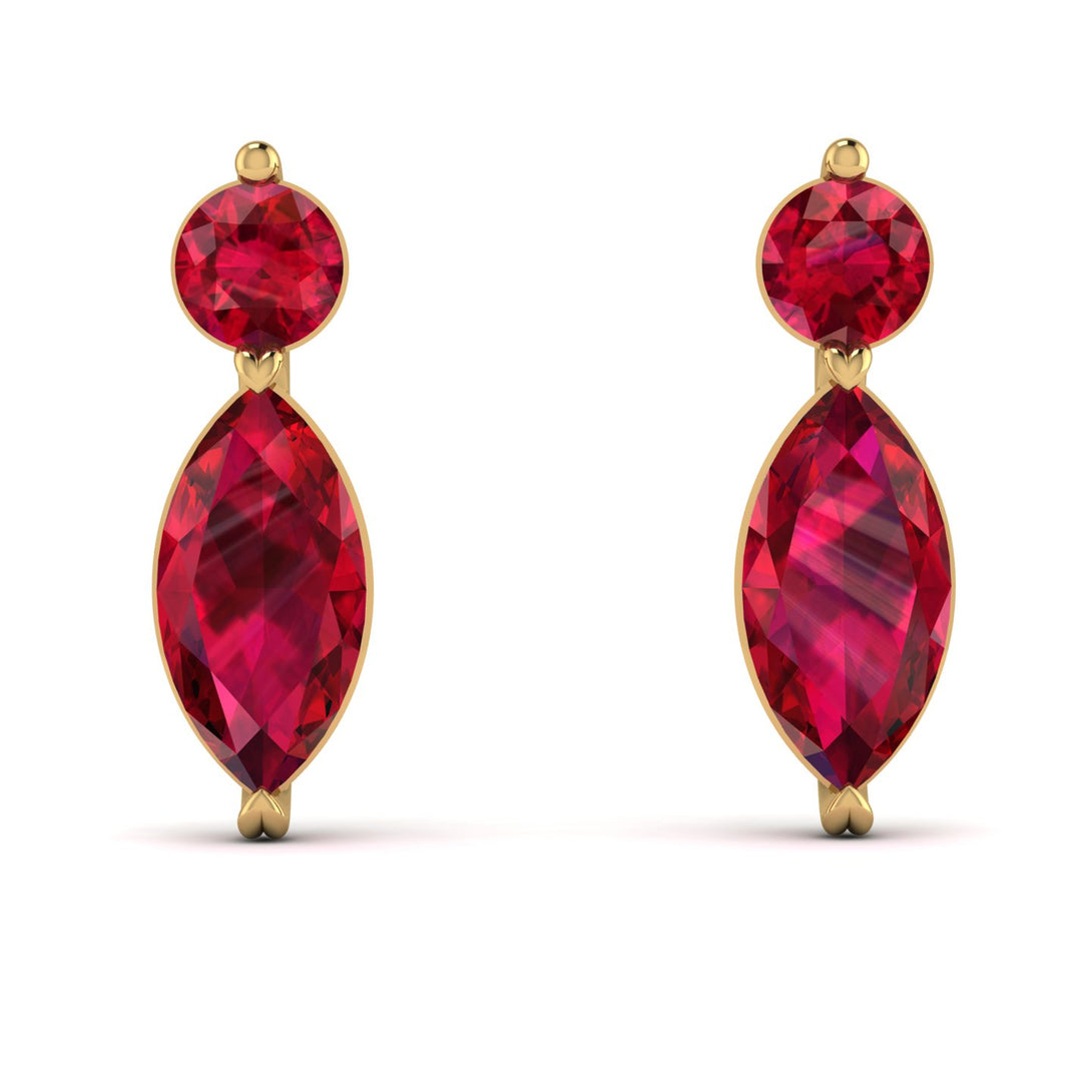 Hanging Marquise Ruby Earrings - Lacey No. 10
