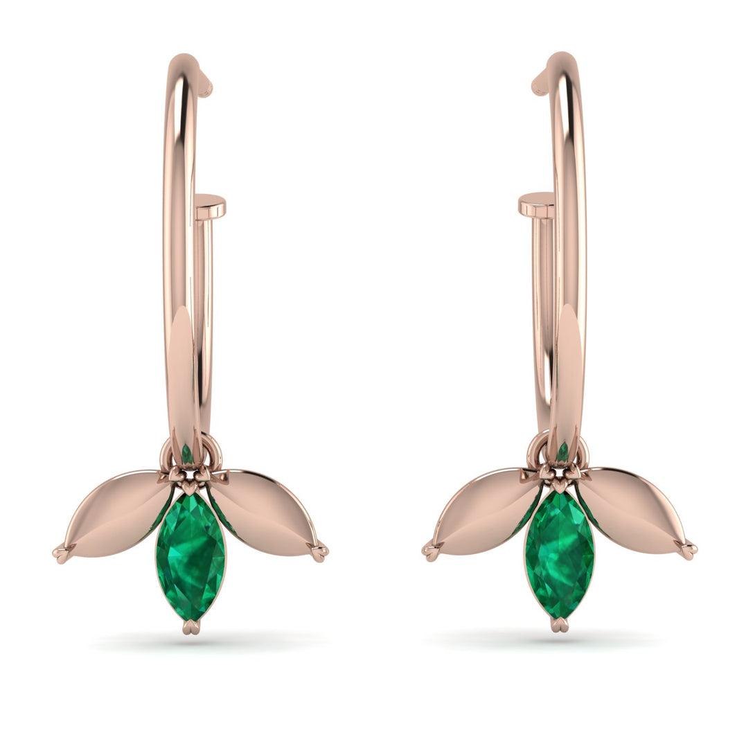 Leaves Emerald Earrings - Anika No. 5