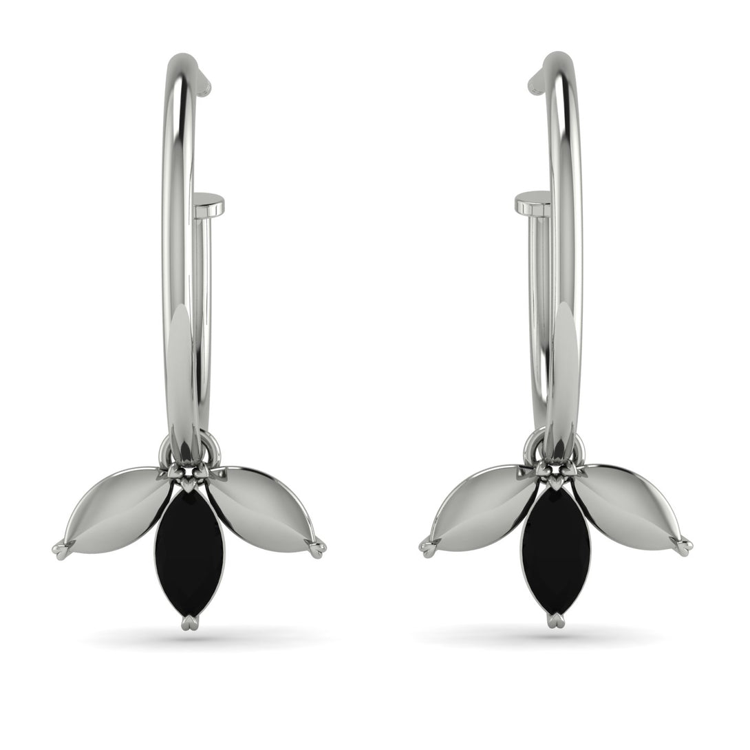 Leaves Black Diamond Earrings - Anika No. 9