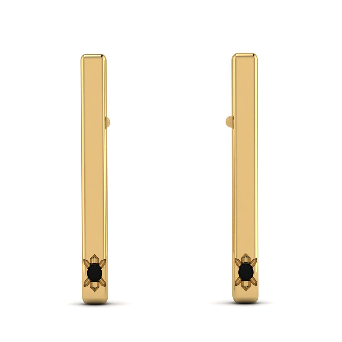 Stick Black Diamond Stud Earrings - Remy No. 7