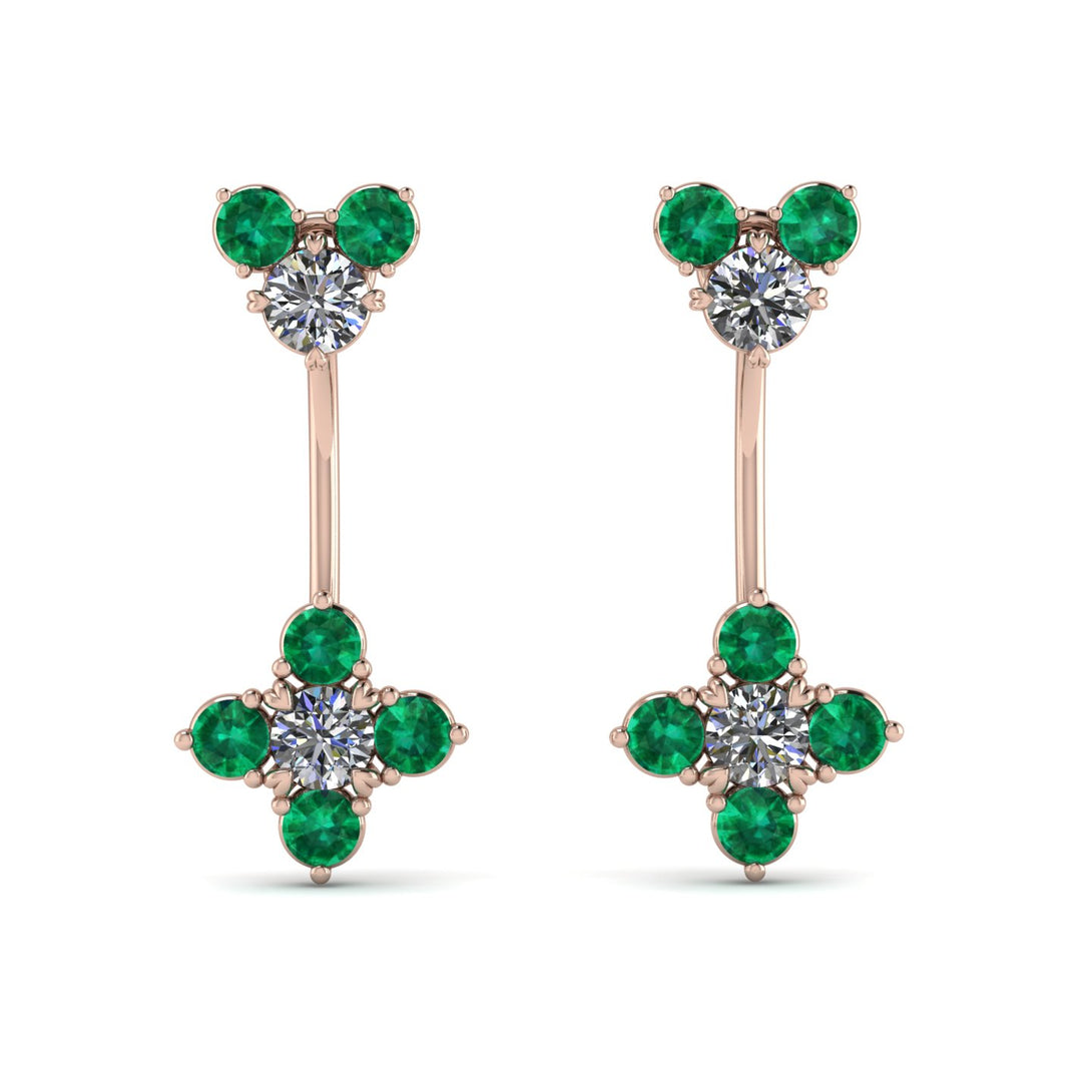 Hanging Diamond Compass Earrings - Brittany No. 17