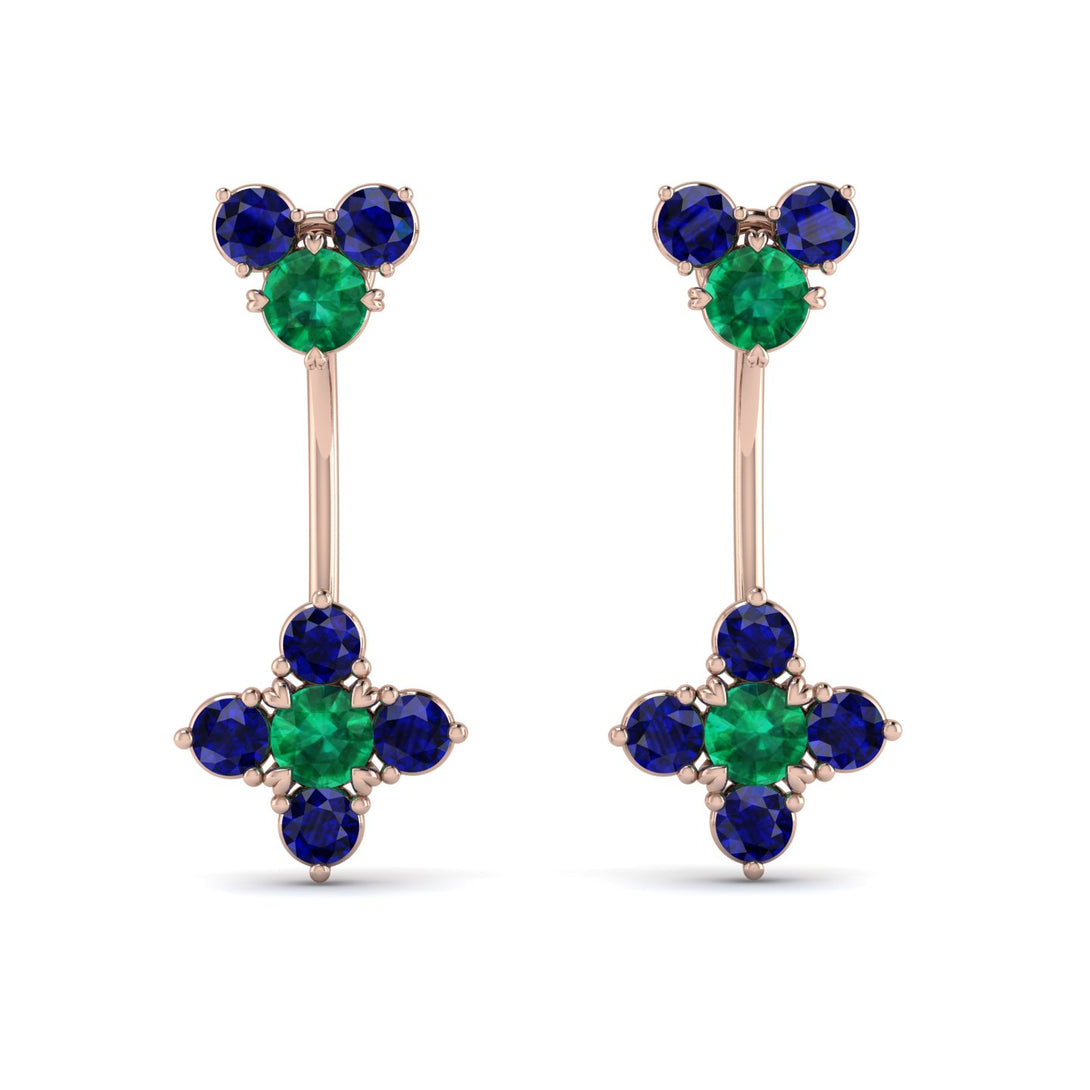 Hanging Emerald Compass Earrings - Brittany No. 65