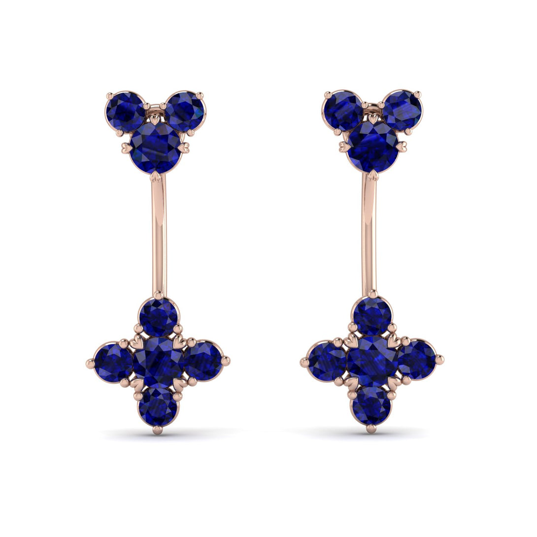 Hanging Sapphire Compass Earrings - Brittany No. 74
