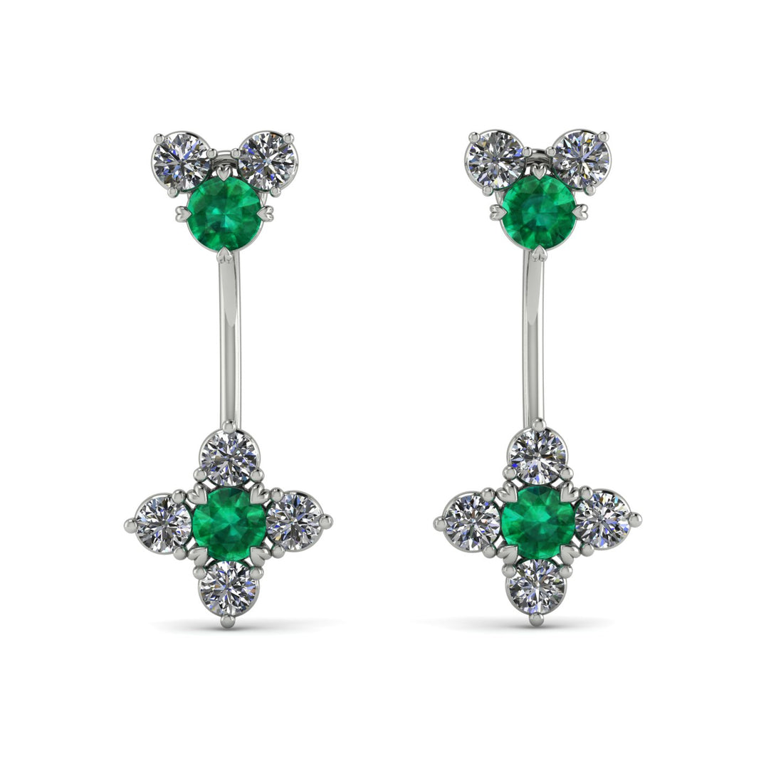 Hanging Emerald Compass Earrings - Brittany No. 6