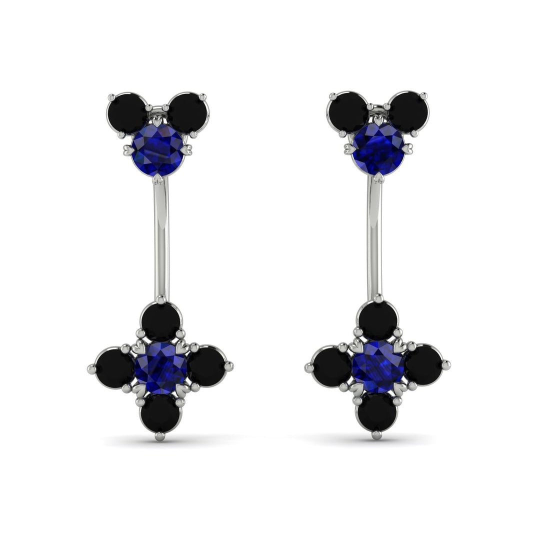 Hanging Sapphire Compass Earrings - Brittany No. 45