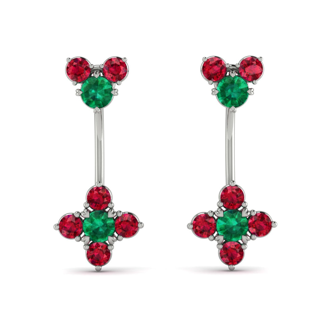 Hanging Emerald Compass Earrings - Brittany No. 51