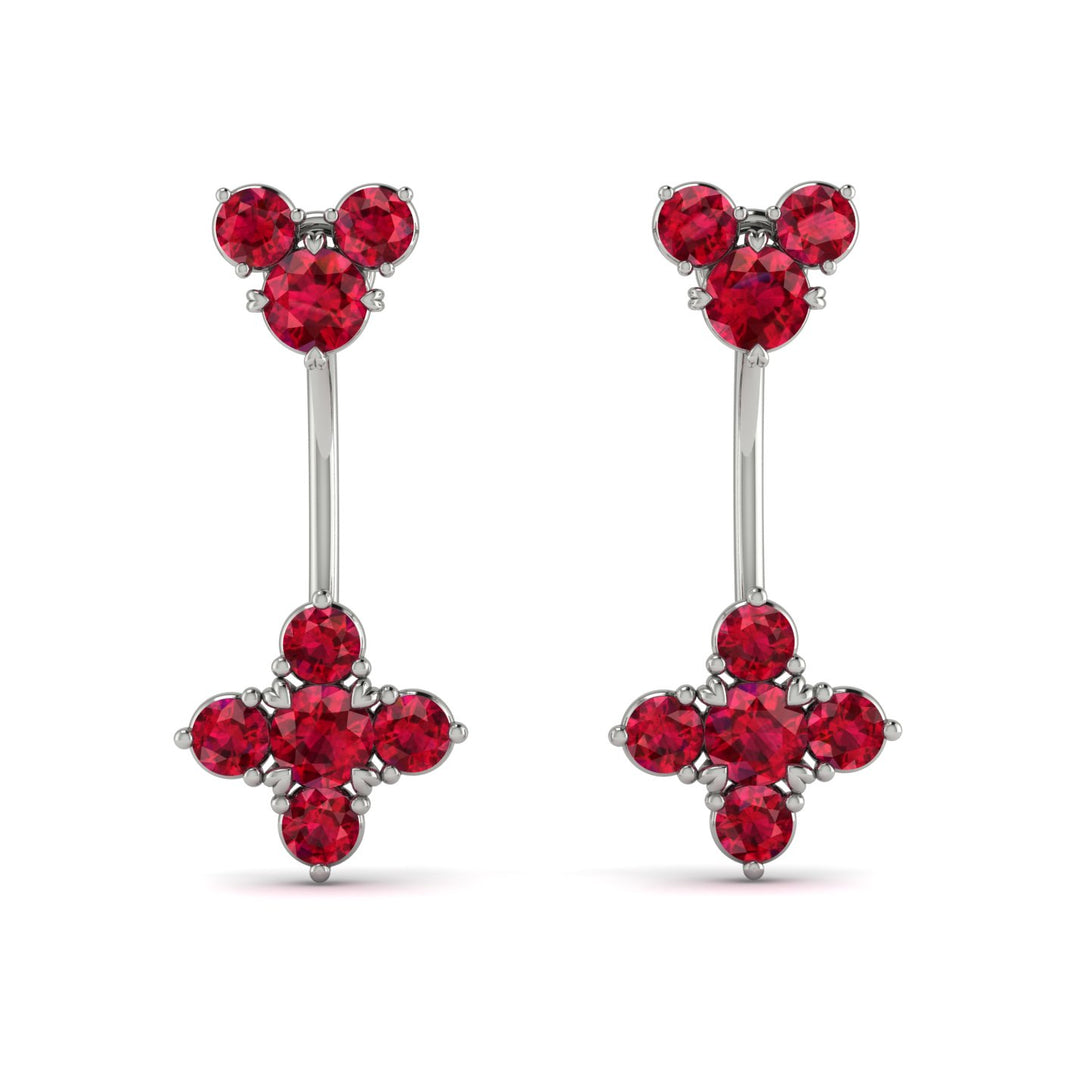 Hanging Ruby Compass Earrings - Brittany No. 57