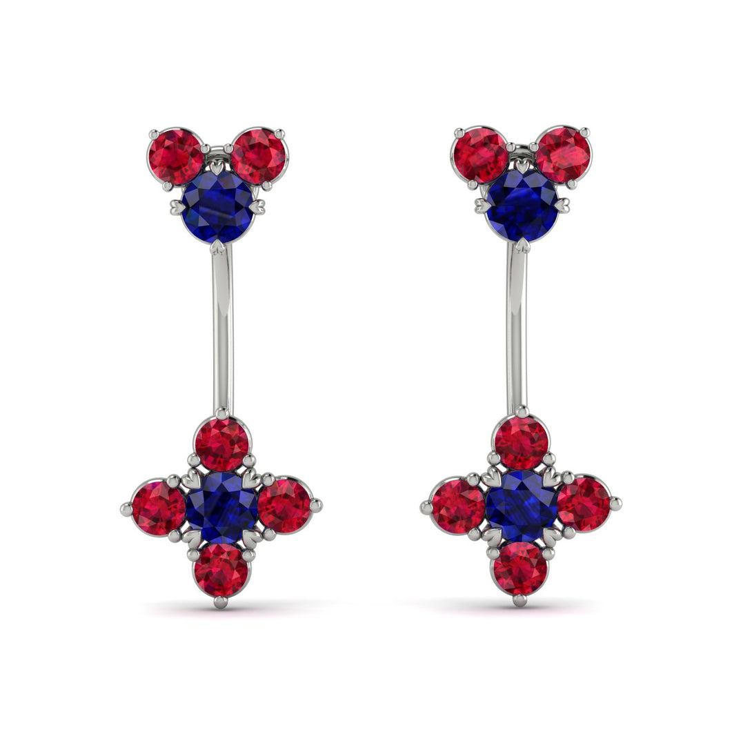 Hanging Sapphire Compass Earrings - Brittany No. 60