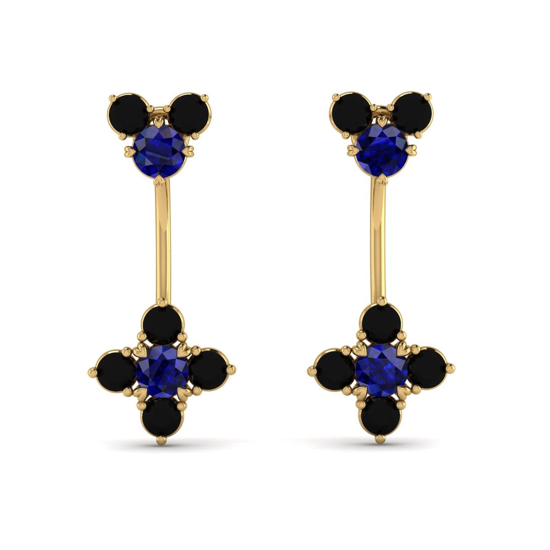 Hanging Sapphire Compass Earrings - Brittany No. 43