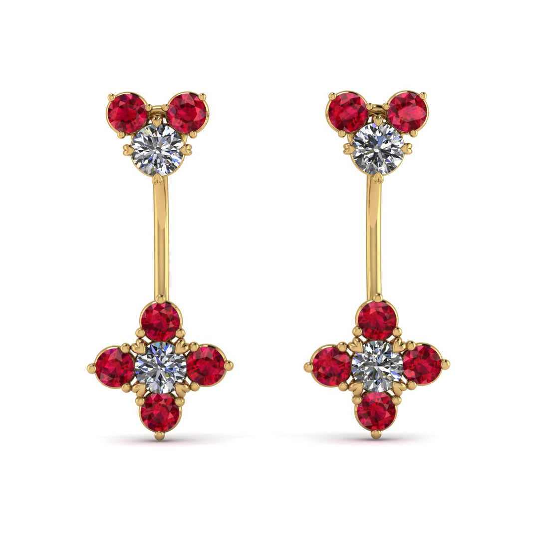 Hanging Diamond Compass Earrings - Brittany No. 46