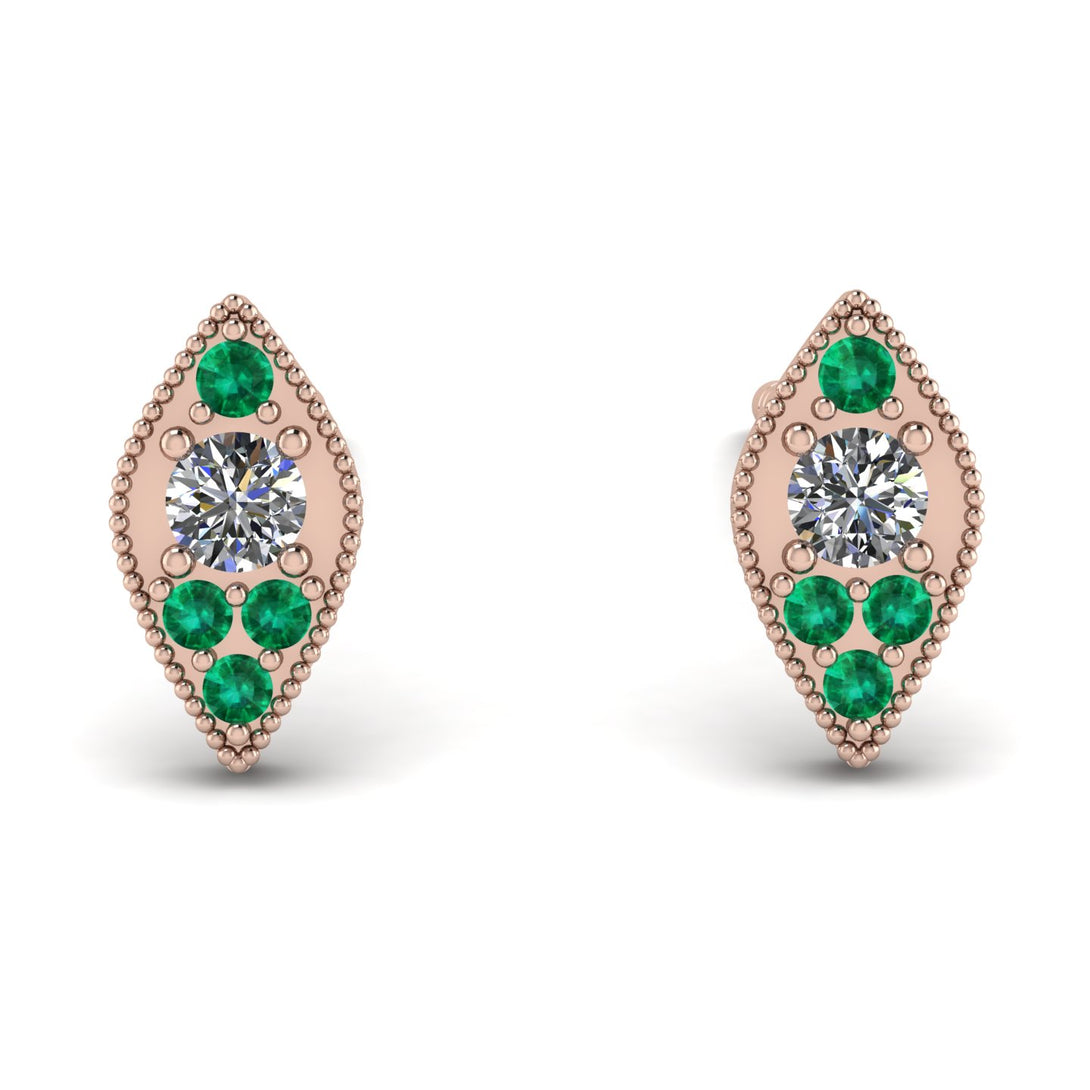 Milgrain Marquise Diamond Earrings - Faye No. 17