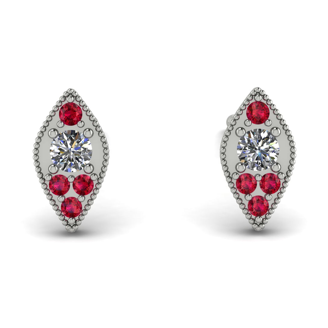 Milgrain Marquise Diamond Earrings - Faye No. 48