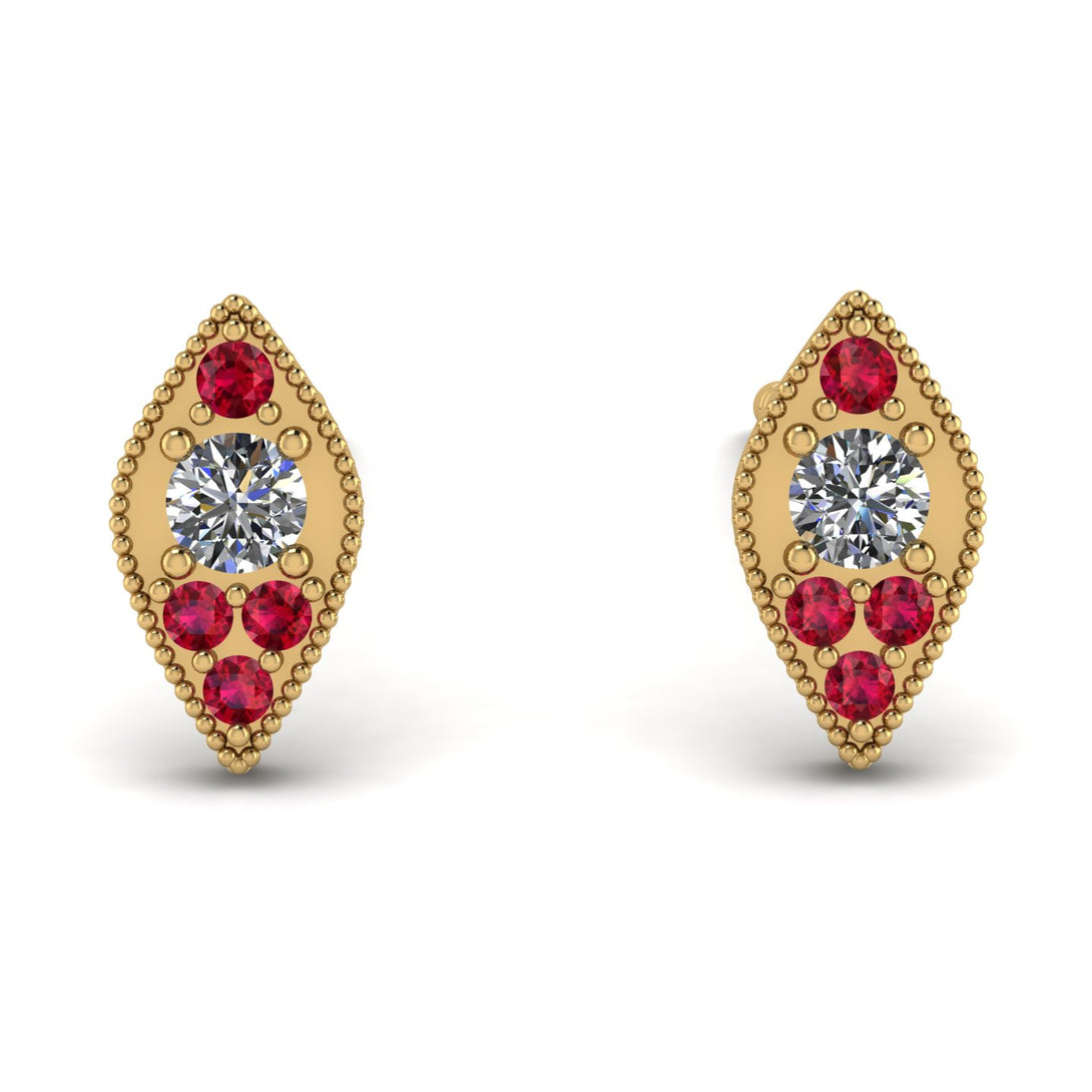 Milgrain Marquise Diamond Earrings - Faye No. 46