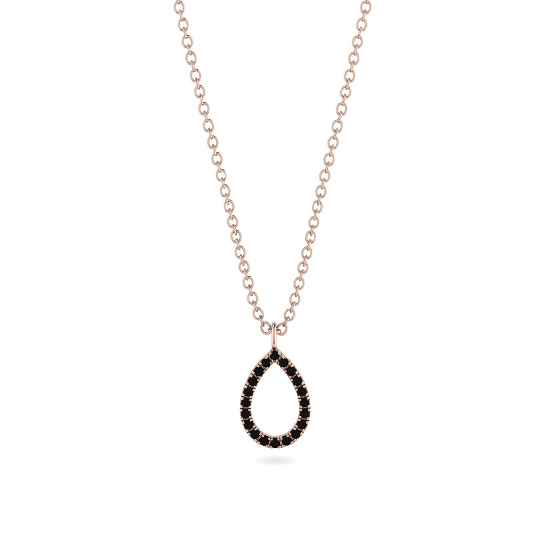 Pear Black Diamond Necklace - Amina No. 8
