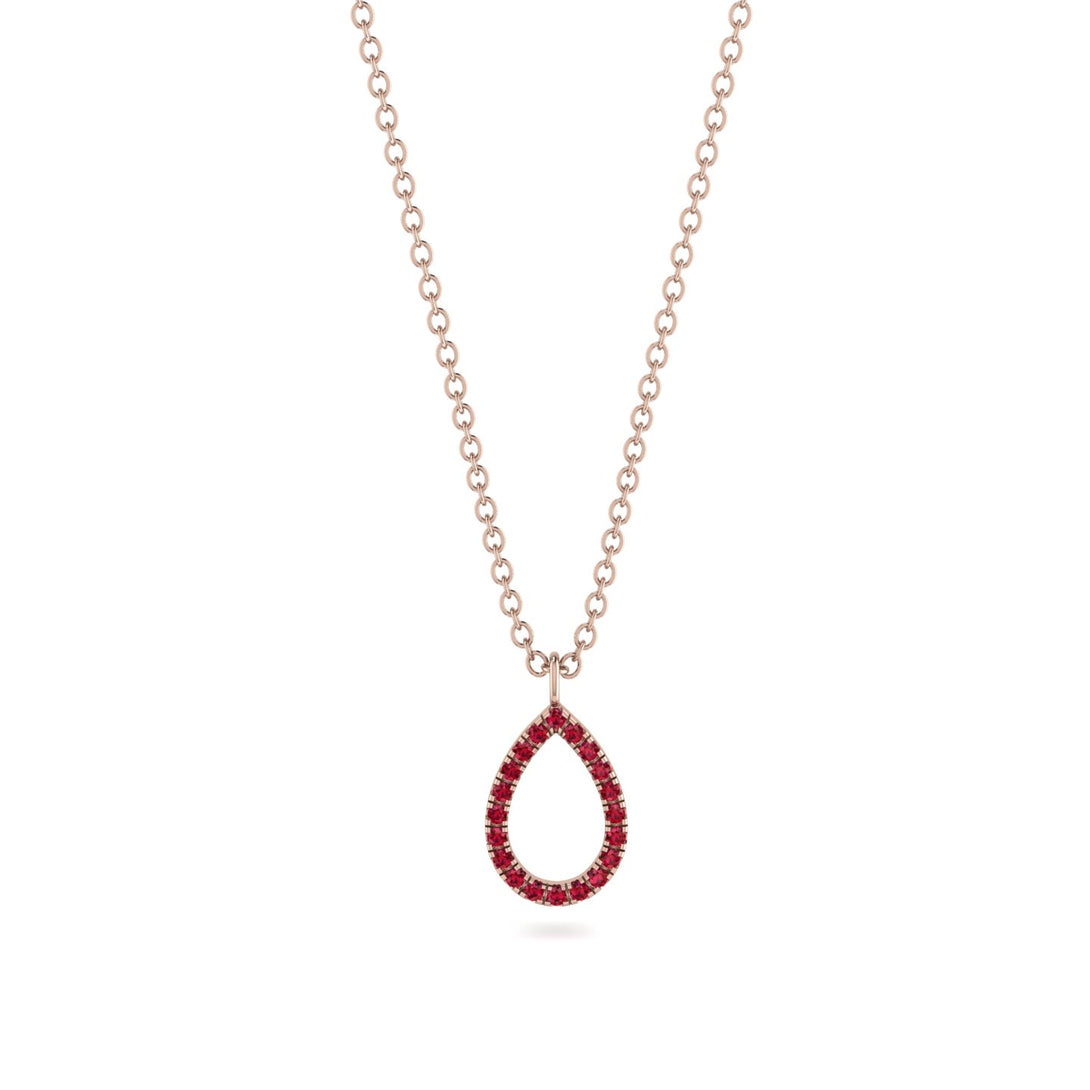 Pear Ruby Necklace - Amina No. 11