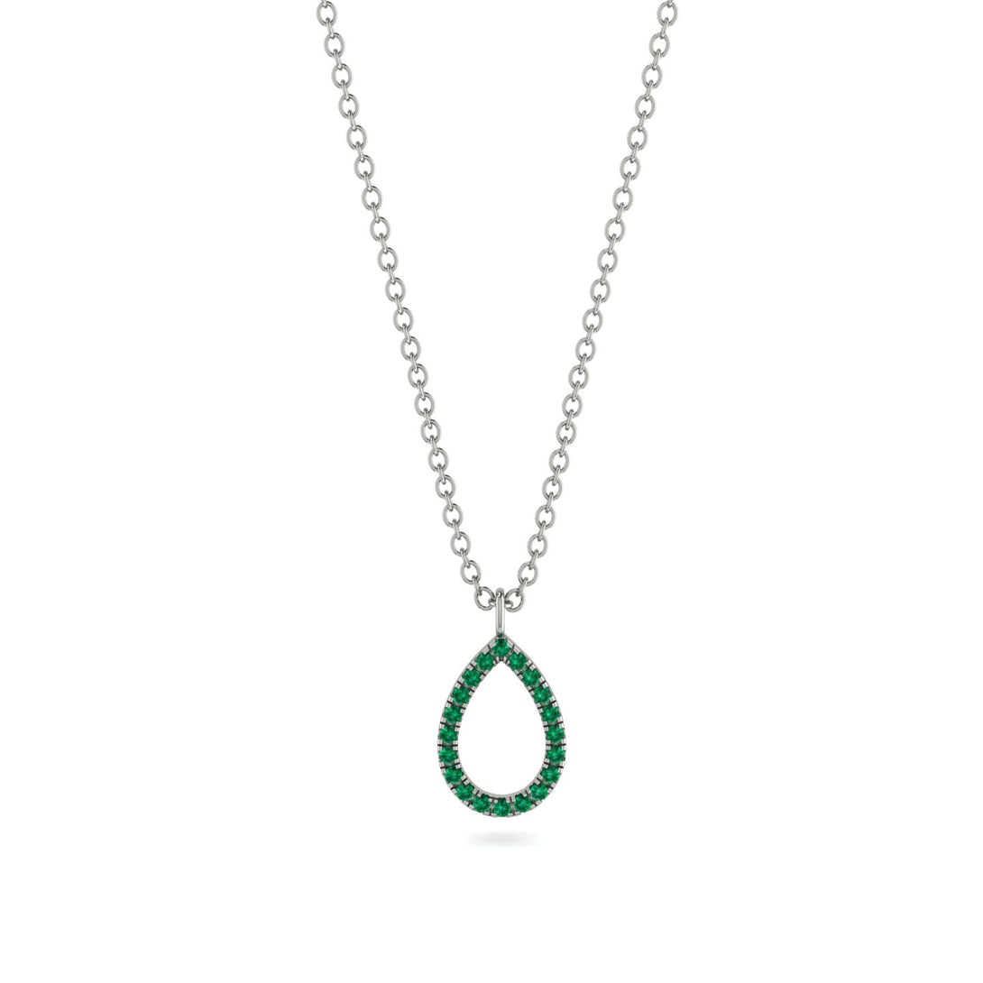 Pear Emerald Necklace - Amina No. 6