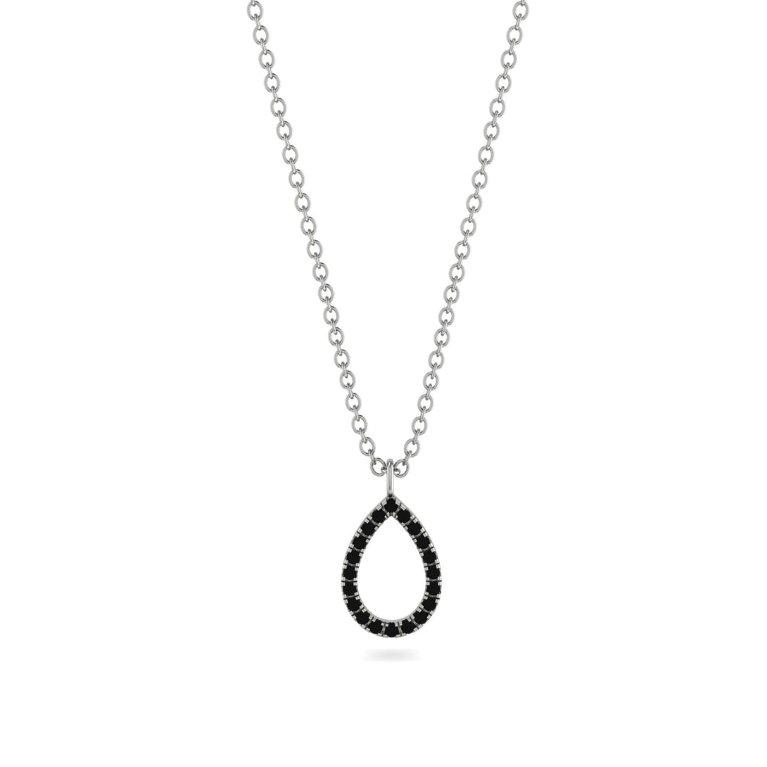 Pear Black Diamond Necklace - Amina No. 9
