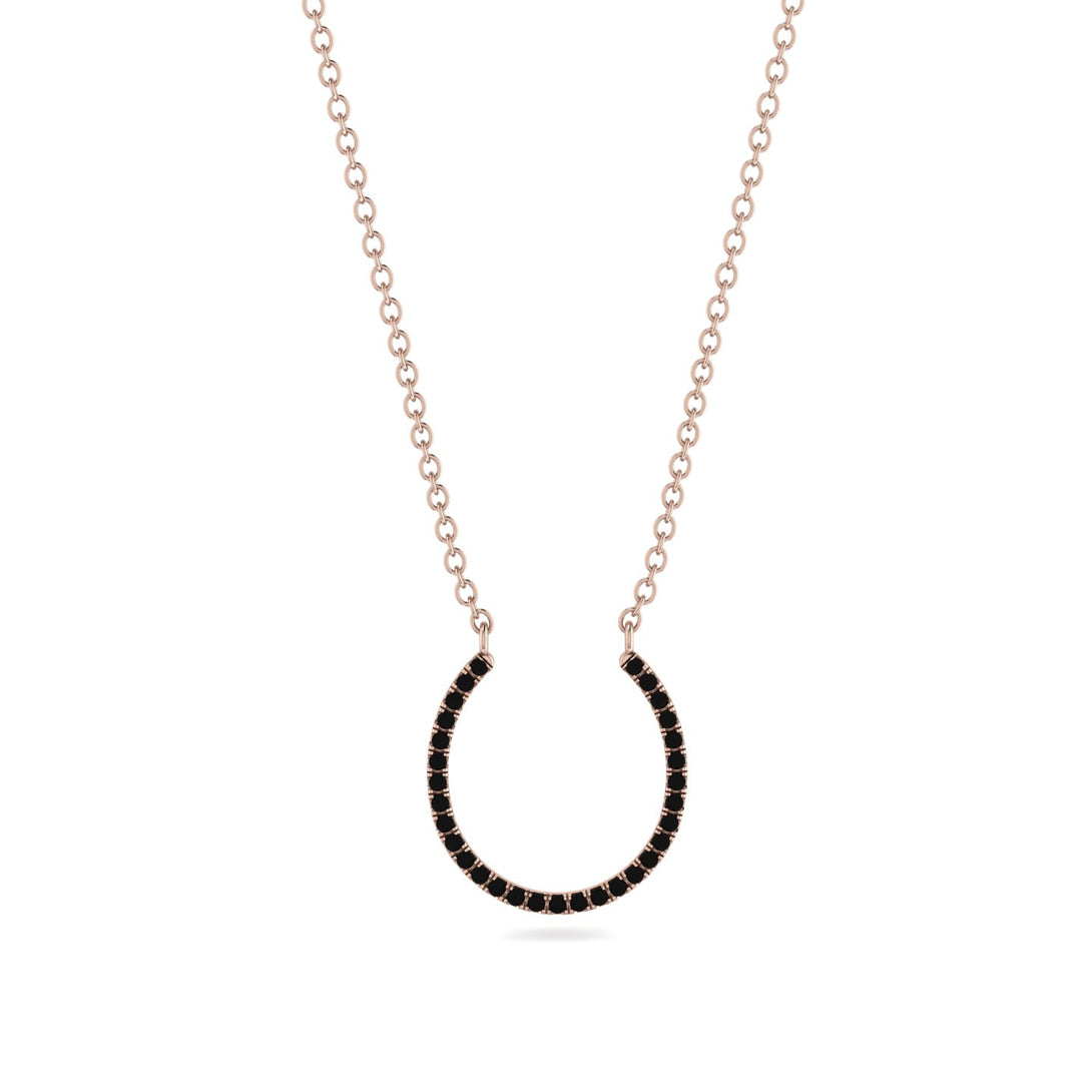 Horseshoe Black Diamond Necklace - Amira No. 8