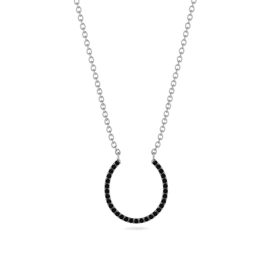 Horseshoe Black Diamond Necklace - Amira No. 9