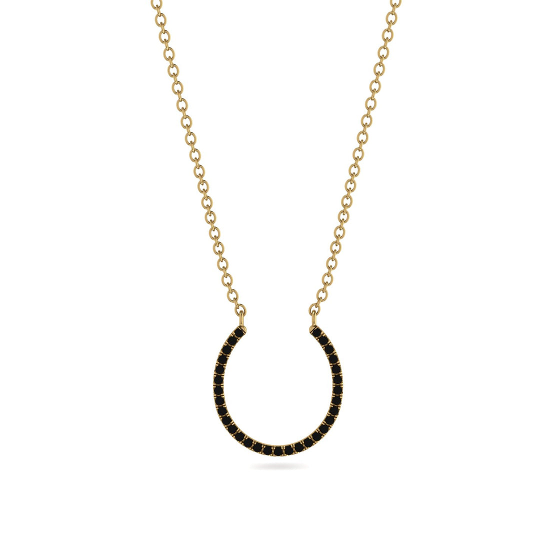 Horseshoe Black Diamond Necklace - Amira No. 7