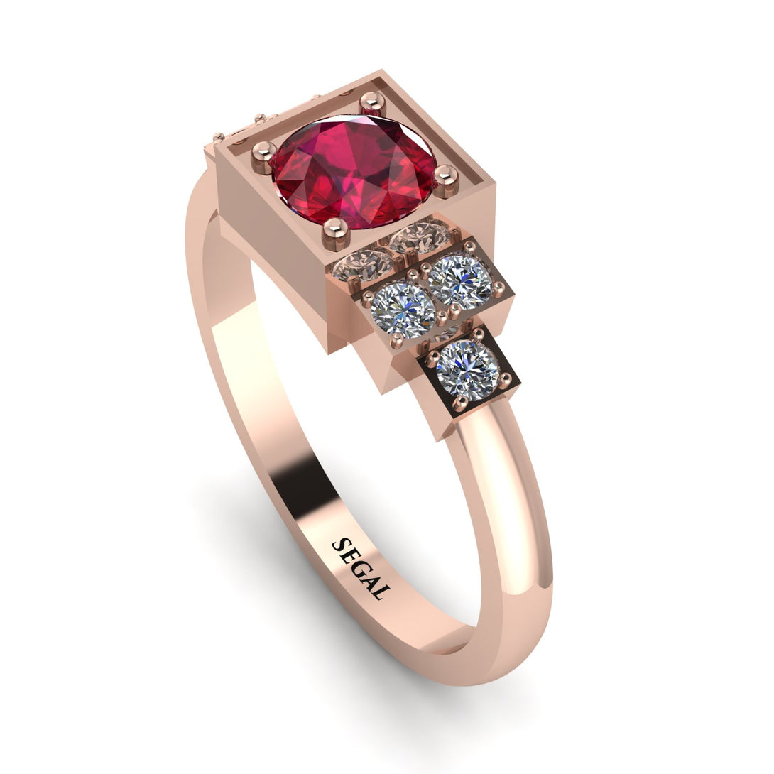 Square Ruby Engagement Ring - Samara No. 11