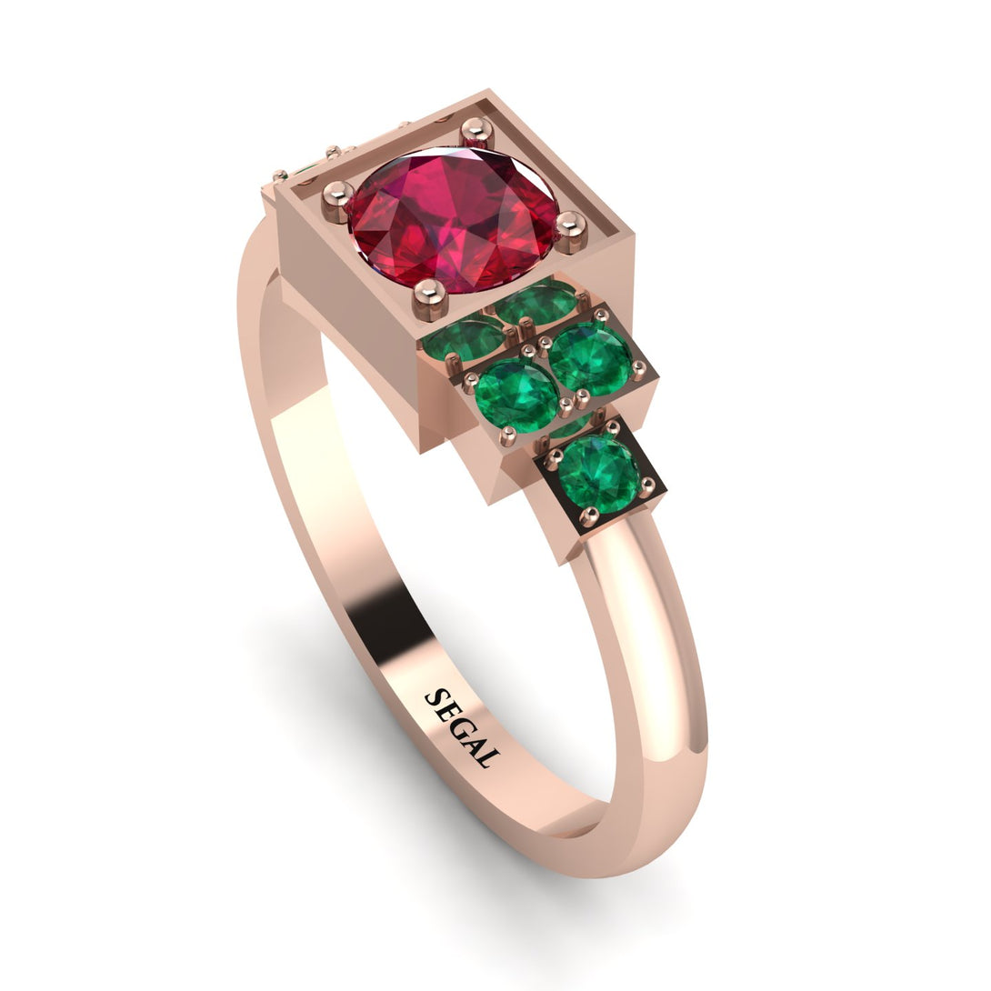 Square Ruby Engagement Ring - Samara No. 26