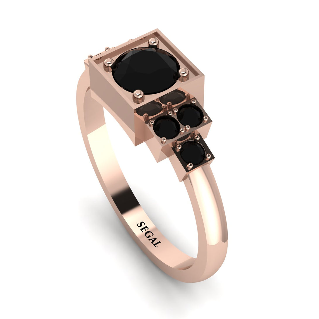 Square Black Diamond Engagement Ring - Samara No. 38