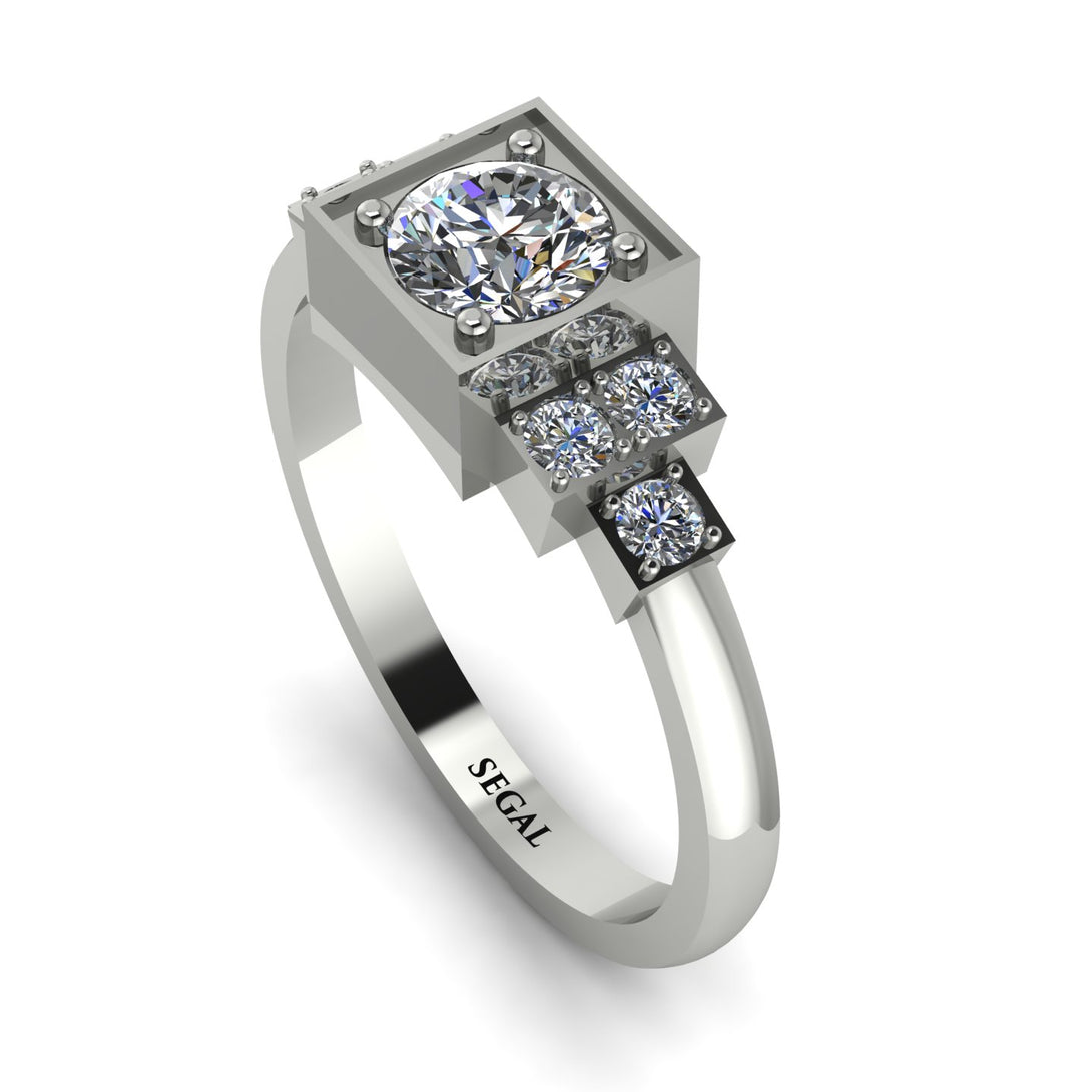 Square Diamond Engagement Ring - Samara No. 3