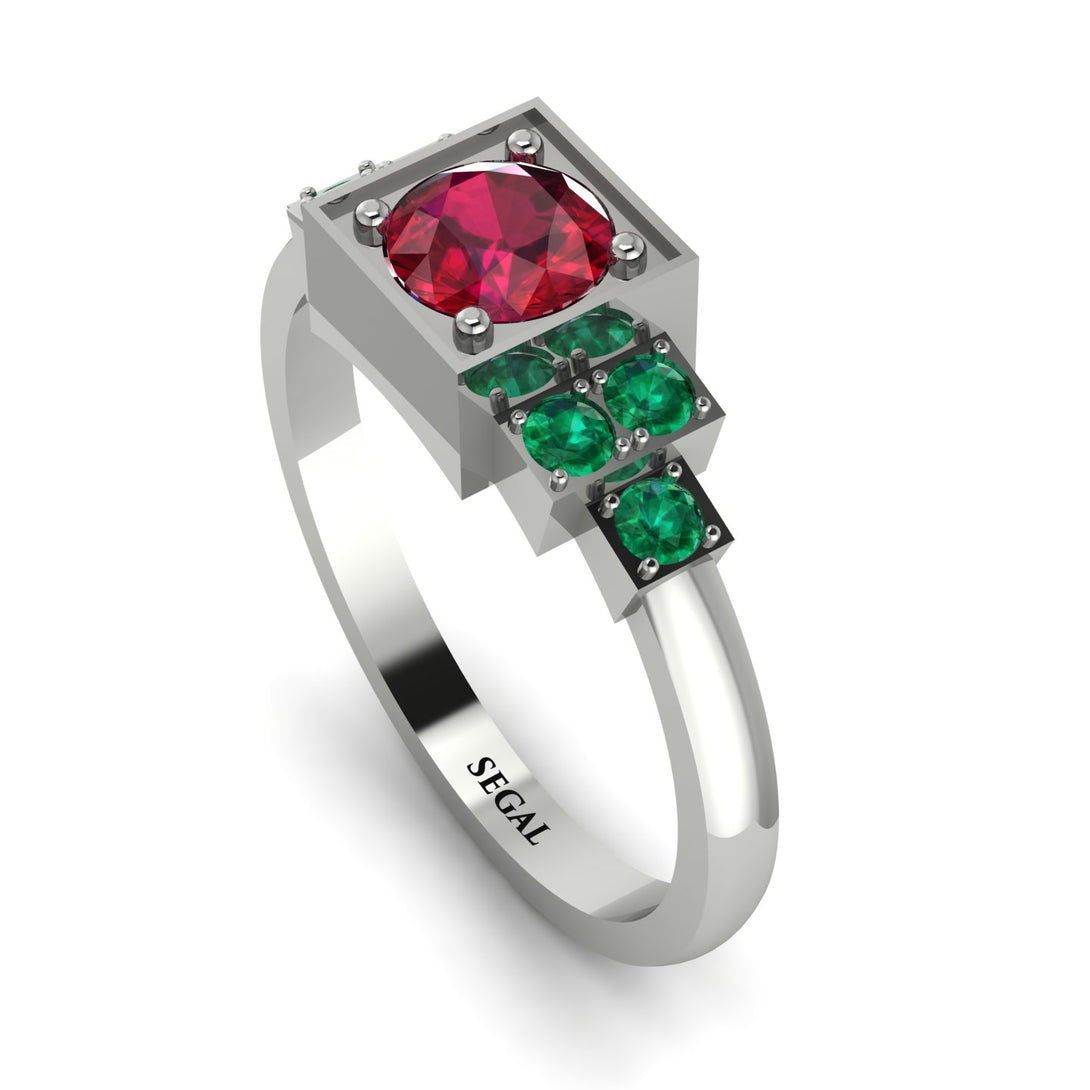 Square Ruby Engagement Ring - Samara No. 27