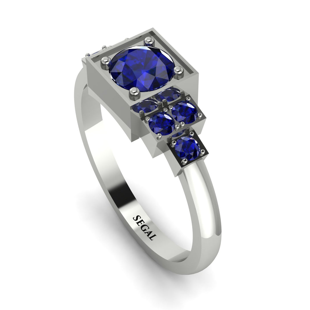 Square Sapphire Engagement Ring - Samara No. 75
