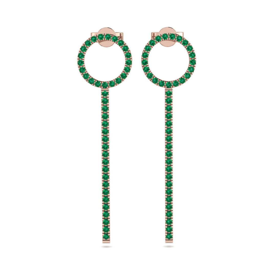 Hanging Circle Emerald Earrings - Lilah No. 5
