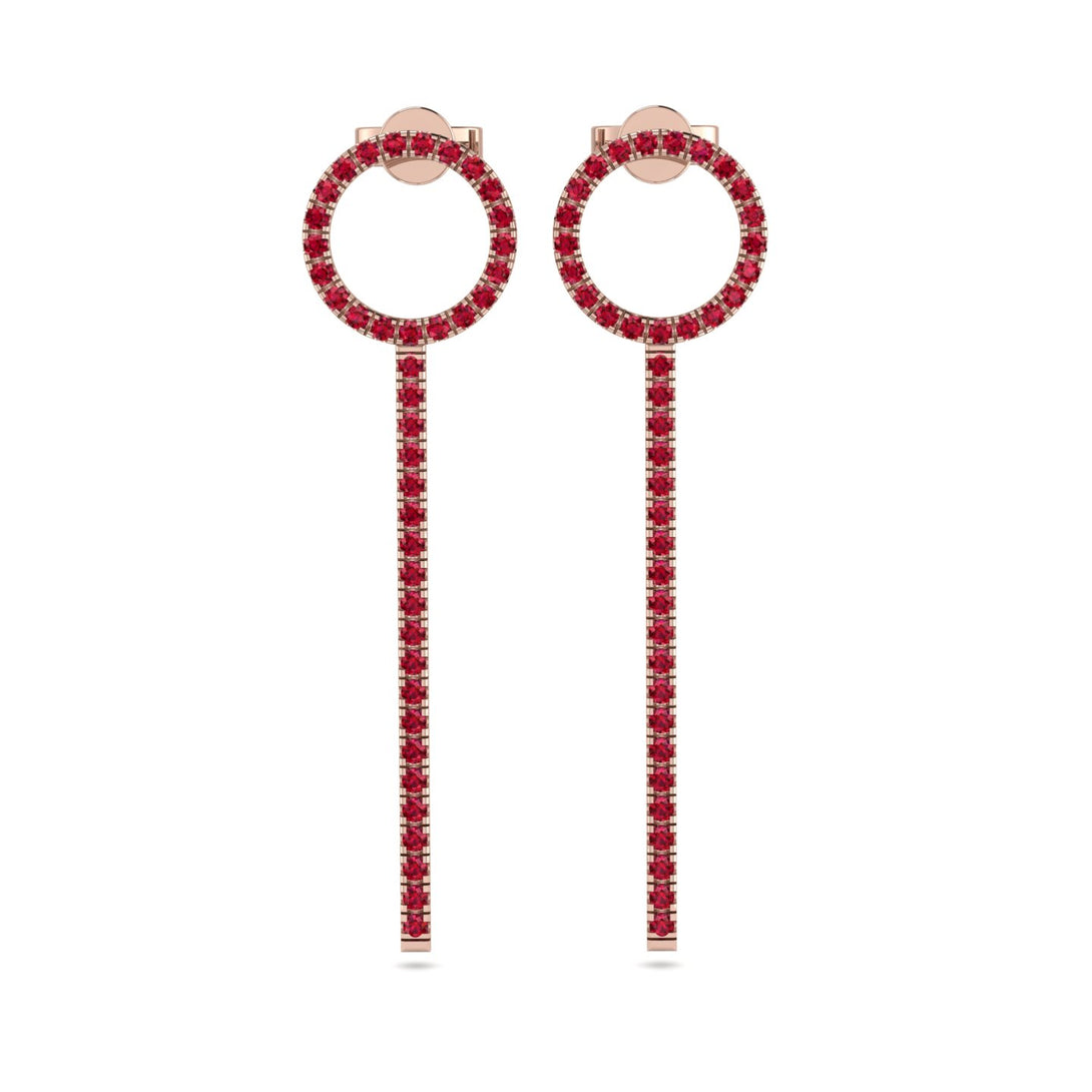 Hanging Circle Ruby Earrings - Lilah No. 11
