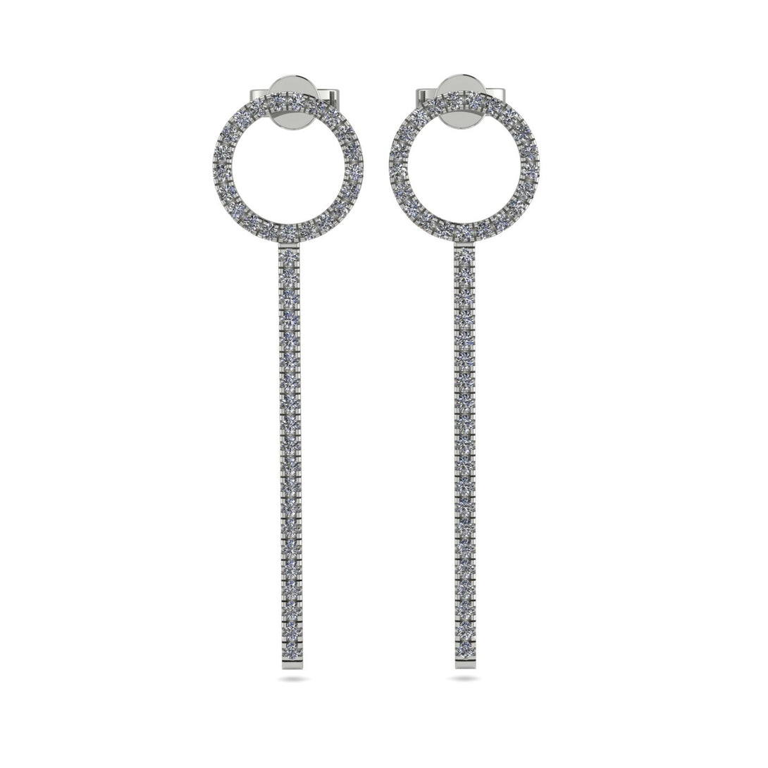 Hanging Circle Diamond Earrings - Lilah No. 3